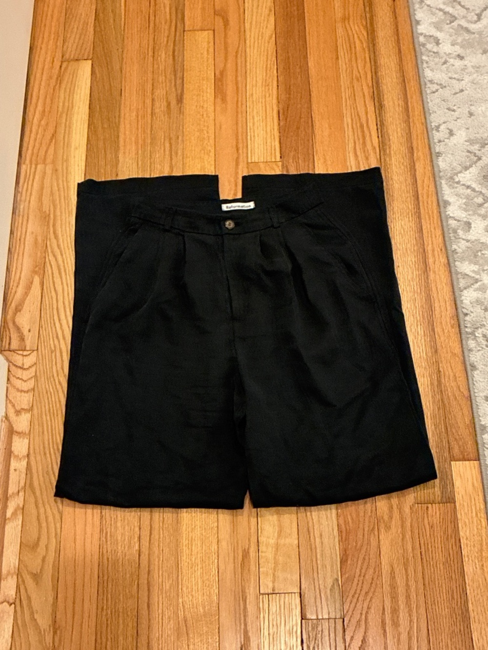 Reformation Black High-Waist Tailored Shorts